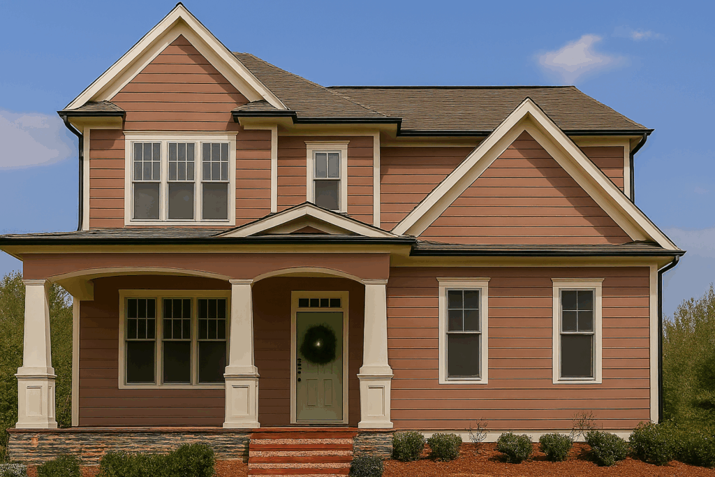 exterior house painters kansas city in Muted Reds and Clay Colors