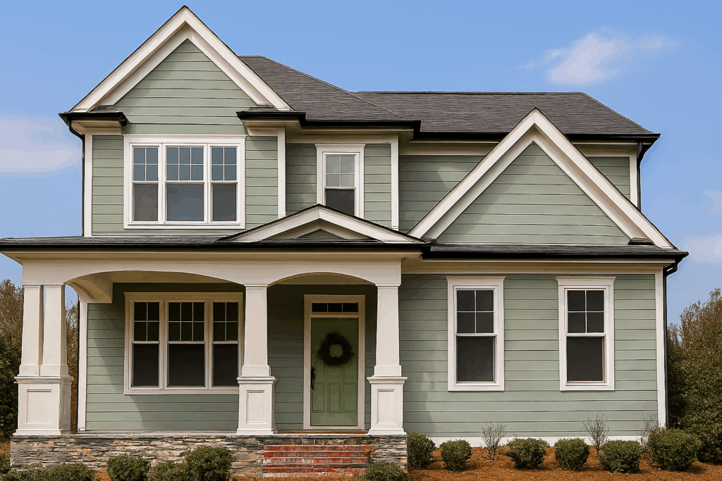 A photo of Sage Green color for exterior painting kansas city