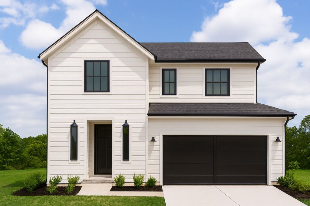 A photo of a kansas city home contains Sherwin-Williams Snowbound (SW 7004)